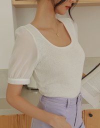 Splice Knit Crop Top