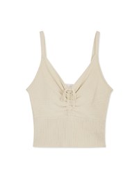 V Neck Scrunch Knit Cami Top
