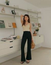 V Neck Scrunch Knit Cami Top