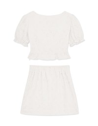 Embroidered Lace-Up Set Wear