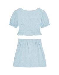 Embroidered Lace-Up Set Wear