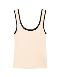 Contrast Edge Knit Tank Top