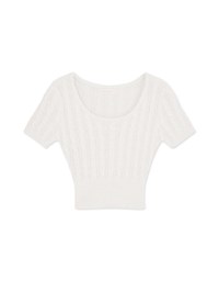 Braided Textured Short Sleeve Top