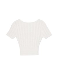Braided Textured Short Sleeve Top