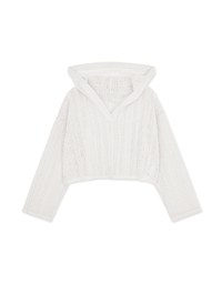 Hole Knit Hooded Top