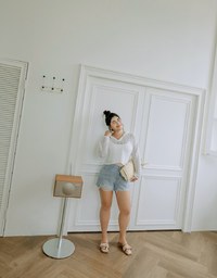 Hole Knit Hooded Top
