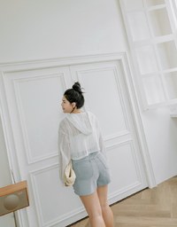 Hole Knit Hooded Top