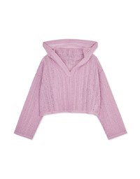 Hole Knit Hooded Top