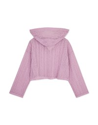 Hole Knit Hooded Top