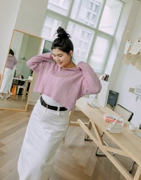 Hole Knit Hooded Top