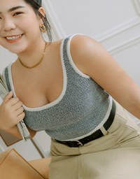 Mixed Color Knit Tank Top