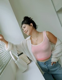 Mixed Color Knit Tank Top