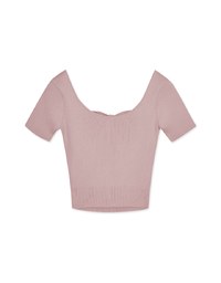 Back Hollow Knit Short Sleeve Top