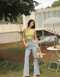 Knit Crop Tank Top (With Padding)