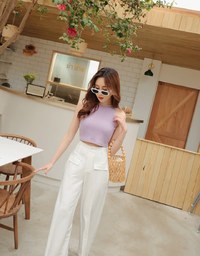 Knit Crop Tank Top (With Padding)