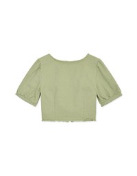 V Neck Zipper Crop Top