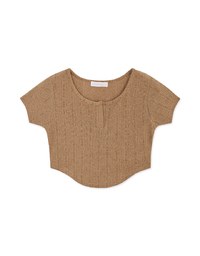 V Neck Crop Knit Top