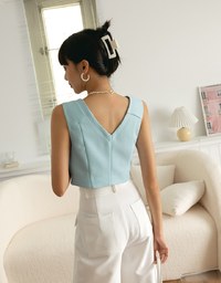 Tweed Scrunch Crop Tank Top