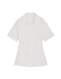 Adjustable Waist Short Sleeve Blouse Shirt