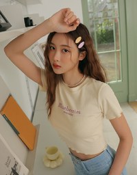 Lettuce Hem Alphabet Crop Top