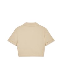 Front Twist Open Collar Crop Top