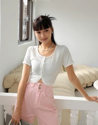 Button Up Knit Crop Top