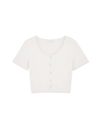 Button Up Knit Crop Top