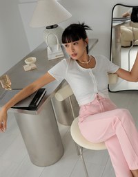 Button Up Knit Crop Top