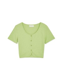 Button Up Knit Crop Top