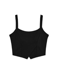 Front Detailed Slit Tank Top (With Padding)