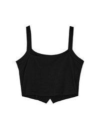 Front Detailed Slit Tank Top (With Padding)
