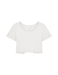 Back Hollow Round Hem Top