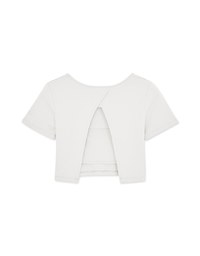 Back Hollow Round Hem Top
