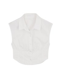Edgy Chic Pleated Sleeveless Blouse Shirt