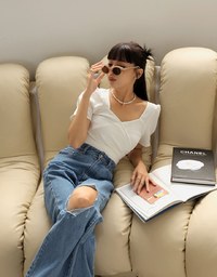 Crossover Tie Back Crop Top