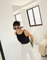 Textured Knotted Crop Tank Top