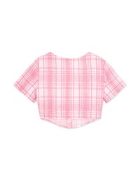 Classic Tweed Checkered Buttoned Top