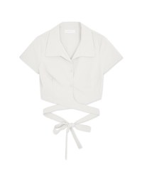Slant Buckle Lace-Up Top