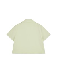 Lapel Round Button Crop Top