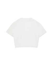 Slant Button Open Collar Top