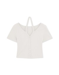 Halter Neck Short Sleeve Top