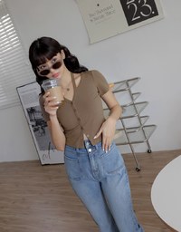 Halter Neck Short Sleeve Top
