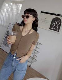 Halter Neck Short Sleeve Top