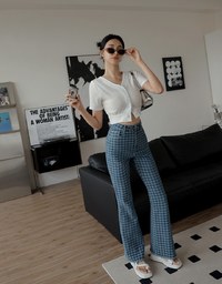 V Neck Back Cut Out Buttoned Top