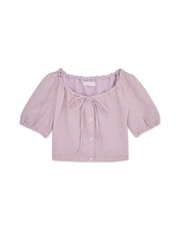 Elegant Tie Ribbon Short Sleeve Top