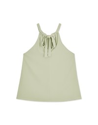 Gold Chain Halter Tie Ribbon Top