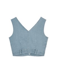 Edgy Buttoned Denim Jeans Twill Vest