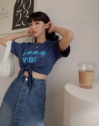 SUMMER VIBE Tied Short Sleeve T-Shirt