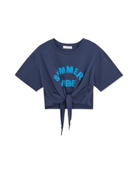 SUMMER VIBE Tied Short Sleeve T-Shirt