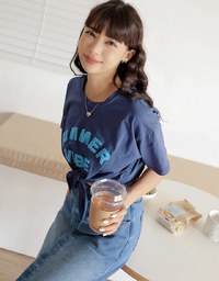 SUMMER VIBE Tied Short Sleeve T-Shirt
